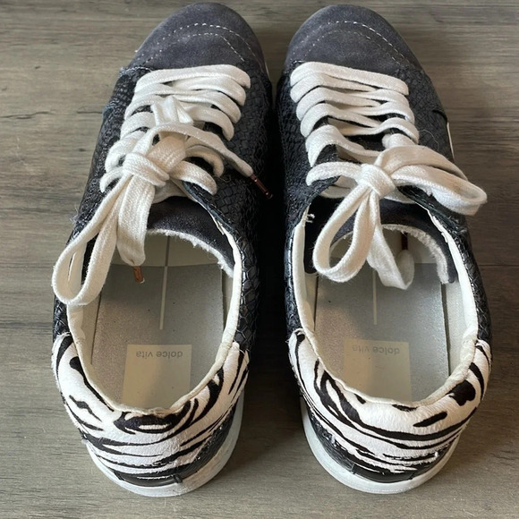 Dolce Vita, animal print, snakeskin, and suede sneaker, great condition, size 9 - Picture 4 of 7